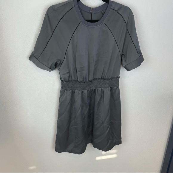 • Reiss • Myla Waisted Dress Midnight Meadow Grey - Picture 3 of 16